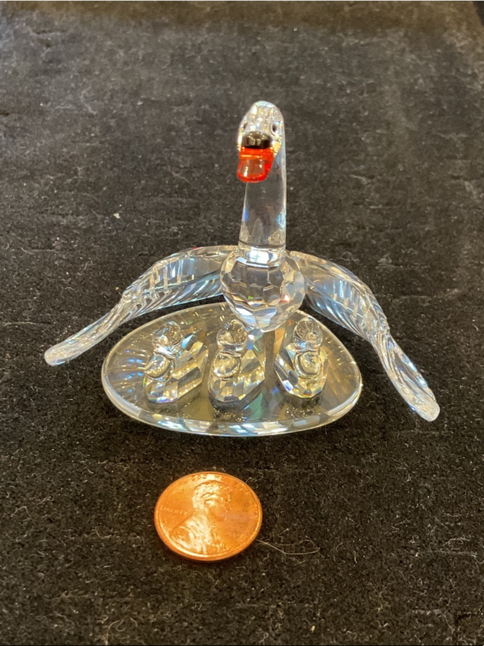 Swarovski Crystal Swan Family Figurine